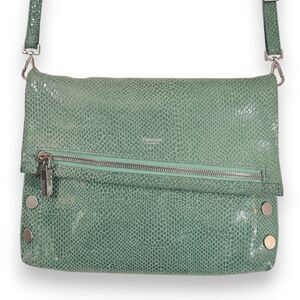 Hammitt VIP Medium Green Snakeskin Crossbody Silver Hardware